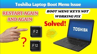 Toshiba laptop Boot Menu not Working  How to Fix booting issues [upl. by Attelra]