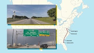 Herndon Virginia to Jacksonville Florida RealTime Road Trip [upl. by Arreik455]