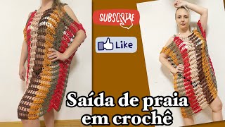 SAÍDA DE PRAIA EM CROCHÊ FÁCIL VESTIDO DE CROCHÊ VERÃO PASSO A PASSO MODA PRAIA croche [upl. by Elita]