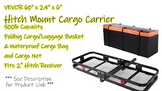 Unbox amp Assembly VEVOR 60quot x 24quot x 6quot Hitch Mount Cargo Carrier [upl. by Ahsier414]