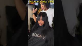 5x5 HD Closure Install  Quick Weave Straight Hair  Cut Fringe Bangs [upl. by Nairb]