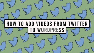 How to Add Videos from Twitter to WordPress Without the Entire Tweet [upl. by Meeks148]