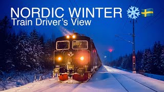 NORDIC WINTER ❄️🇸🇪  Train Drivers View Östersund to Sundsvall [upl. by Palgrave]