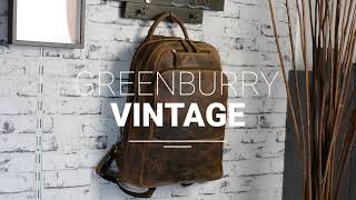 Greenburry Rucksack Leder 33x43cm Vintage antikbraun 153125 [upl. by Cicely]