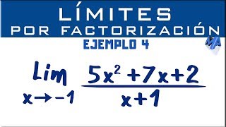 Solución de límites por factorización  Ejemplo 4 [upl. by Lagas]