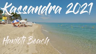 Halkidiki Kassandra  Hanioti beach walking tour [upl. by Perlie270]