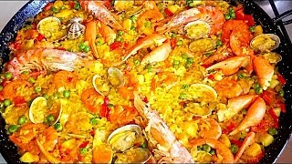 Paella de Marisco mi receta económicaA mi manera [upl. by Eetnuahs]