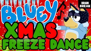 BLUEY CHRISTMAS FREEZE DANCE  BRAIN BREAK  Fun kids Exercise  Just Dance [upl. by Dustan]