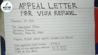 How to Write An Appeal Letter for Visa Refusal  Writing Practices [upl. by Fabiano]