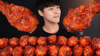 BBQ 황금올리브 양념치킨 먹방 BBQ SEASONED CHICKEN MUKBANG ASMR EATING SOUNDS [upl. by Hakan]