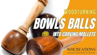 How To Turn A Mallet Using A Lignum Vitae Bowls Ball [upl. by Thema]