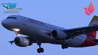 MSFS  Fenix A320  Iberia A320 Landing in Madrid  CRT Mod [upl. by Montgomery606]