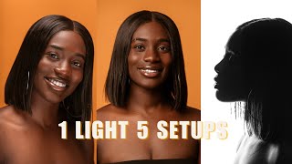 5 Essential Studio Lighting Setups for Beginners using 1 Light [upl. by Nahsad173]