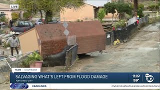 Looking at flood damage amp the aftermath of historic rainfall in San Diego [upl. by Burta180]