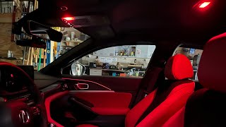 Integra Type S  RED Interior Lights amp Painting the Drip Shield Under the Hood [upl. by Meela292]