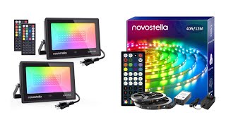 Novostella 60W Flood Lights and Led Strip Light review [upl. by Watt]