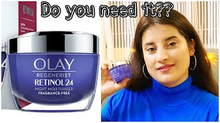 OLAY REGENERIST RETINOL 24 NIGHT CREAM REVIEW Best Anti Ageing Night Cream Rachna Jintaa [upl. by Rhine]