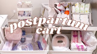 whats on my postpartum cart bedside nursery 2023 🤍 [upl. by Assilana]