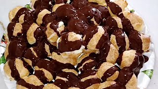 🇹🇷 HAFİF VE KOLAY ÇİKOLATALI PROFİTEROL TARİFİ 😋🇧🇪 RECETTE FACILE DE PROFITEROL LÉGER ET DÉLICIEUX 👌 [upl. by Teddman]