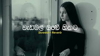 Wadimal Obe Hithata  වැඩිමල් ඔබේ හිතට Slowed  Reverb😢💔 [upl. by Htez815]