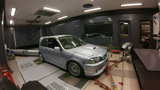 Dyno stand Starlet Glanza V 4efte TF035 [upl. by Cecilla]