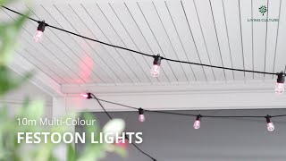 Outdoor LED Festoon String Lights Remote Control  Living Culture [upl. by Ardys]