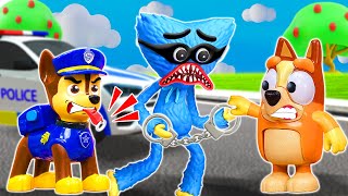 Blueys Family and The Police Chase After The Thief Who Entered the House  Pretend Play Bluey Toys [upl. by Noremak]