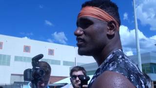 Tennessee Football  Post Practice Interviews 81616 [upl. by Onitsirc]