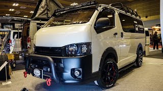 4KTOYOTA HIACE 200 custom 2019 カスタムハイエース VIPワゴン  OSAKA AUTO MESSE 2019 [upl. by Mccourt]