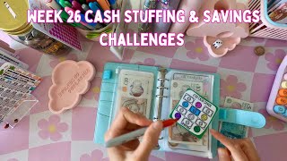 WEEK 26 BUDGET CHECKIN CASH STUFFING SAVINGS CHALLENGES amp HAPPY MAIL [upl. by Arola]