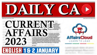 Current Affairs 1 amp 2 January 2023  English  By Vikas  Affairscloud For All Exams [upl. by Patton]