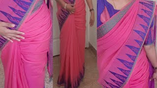 How to drape Cotton Saree perfectly  Cotton saree draping tricksHow to wear Cotton saree trick [upl. by Manus]