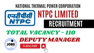 NTPC Limited Deputy Manager Recruitment 2024  NTPC Deputy Manager vacancy [upl. by Aitsirhc725]