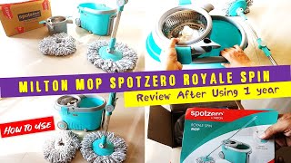 Spotzero by Milton Royale Steel Wringer Spin Mop  Review after using 1 year  Detachable Steel spin [upl. by Narmis]