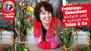 Frühlingsdeko Ideen mit Tulpen schnell gemacht Ausblick auf Ostern 2024 [upl. by Martica]