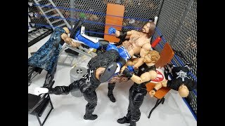 WWE ACTION FIGURE MATCH STEEL CAGE EXTREME RULES THE SHIELD VS THE CLUB [upl. by Tomlinson]