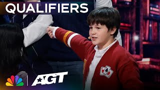 10yearold Ryland performs mindblowing MAGIC  Qualifiers  AGT 2023 [upl. by Lebisor851]