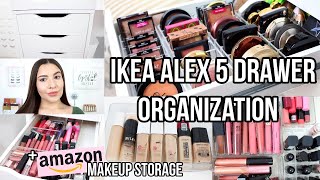 IKEA ALEX 5 DRAWER ORGANIZATION  Amazon Makeup Storage  My Favorite Organizers  Jackie Ann [upl. by Sille598]