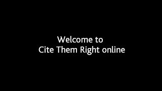 Welcome to Cite them right online [upl. by Adnhoj]