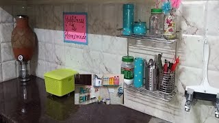 kitchen counter top organization  indian kitchen organization idea [upl. by Eintrok]