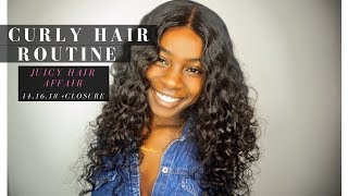 Raw Indian CURLY HAIR EXTENSIONS ROUTINE The softest hair ever [upl. by Eentroc]