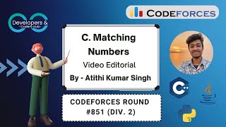 C Matching Numbers  Codeforces Round 851 Div 2  Codeforces  DCC NITA [upl. by Orit555]