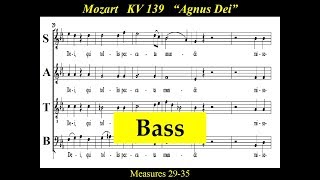 Mozart  KV139  6a Agnus Dei  Bass [upl. by Ahsienot835]