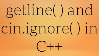 getline and cinignore in C  C getline  C cinignore [upl. by Bordie]