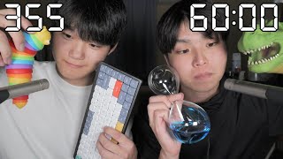 【ASMR】60分間で何種類のトリガーできる？  How many different triggers can we do in 60 minutes [upl. by Gillead64]