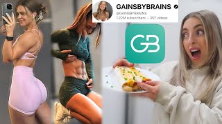 I Ate Like GAINS BY BRAINS For A Day With Meals From Her App [upl. by Ialocin]