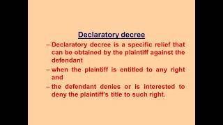 11 The declaratory relief under Section 34 by Prof Jatinder Khatri [upl. by Tisbee]