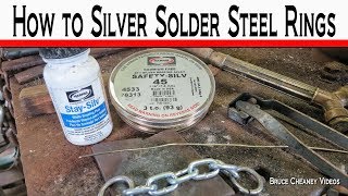 Harris Brazing Alloy  How to Silver Solder Steel Rings  Soldering Tutorial [upl. by Sanoy]