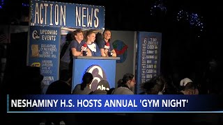 Neshaminy High School students give nod to Action News during annual Gym Night [upl. by Noemys]