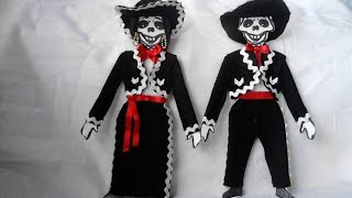 como vestir esqueleto de papel o calavera MARIACHI con moldes [upl. by Joel107]